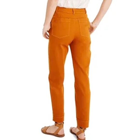Madewell Burnt Orange High Rise Tapered Pants Jeans SZ 32 - Picture 3 of 10